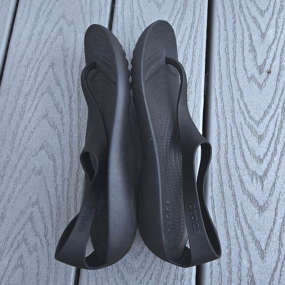 Crocs Women's Sexi Flip Flops Thong T-Strap Sandals Black **rare**, Size 10 - Picture 3 of 5